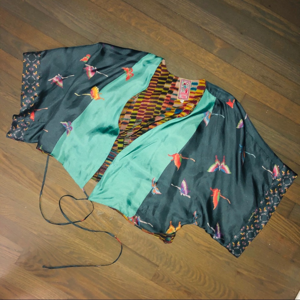 Johnny Was Reversible butterfly silk kimono